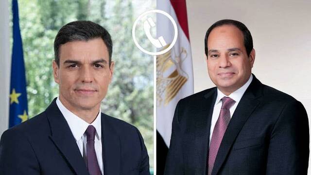 الرئيس المصري عبد الفتاح السيسي ورئيس الوزراء الأسباني بيدرو سانشيز