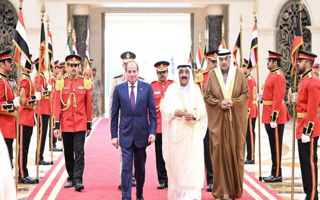 خلال وداع الرئيس المصري