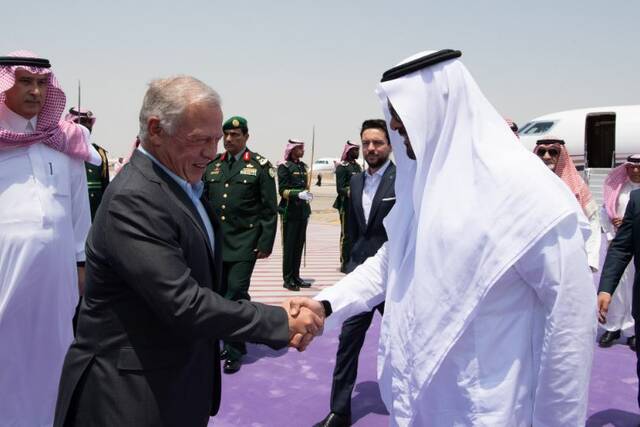 خلال استقبال الملك عبدالله الثاني بن الحسين ملك المملكة الأردنية الهاشمية والوفد المرافق له