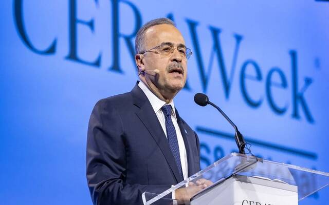 رئيس أرامكو وكبير إدارييها التنفيذيين، أمين الناصرخلال مؤتمر أسبوع سيرا 2025