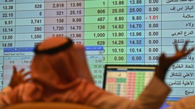 مستثمر يتابع شاشة التداول في إحدى البورصات العربية