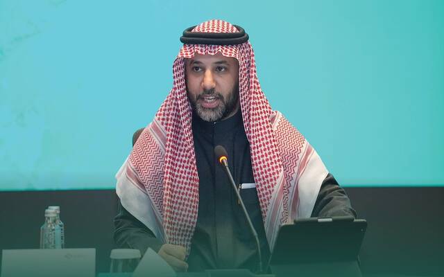 نائب وزير المالية الشربا السعودي عبدالمحسن بن سعد الخلف خلال ورشة العمل