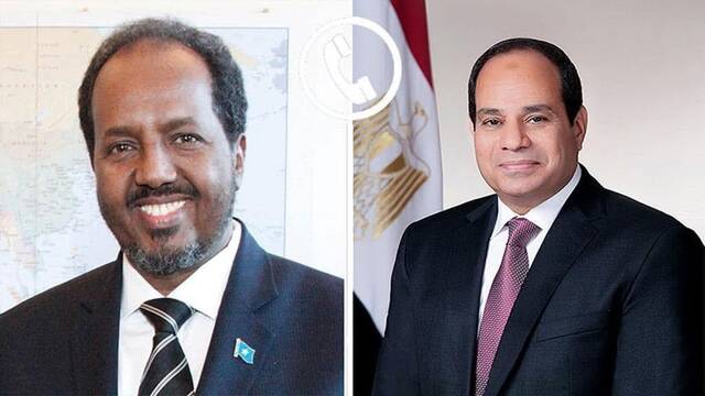الرئيس المصري عبد الفتاح السيسي والرئيس الصومالي حسن شيخ محمود