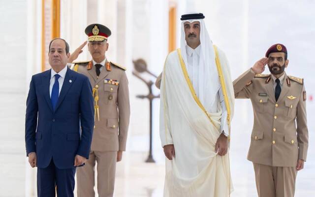 خلال استقبال أمير دولة قطر رئيس جمهورية مصر العربية