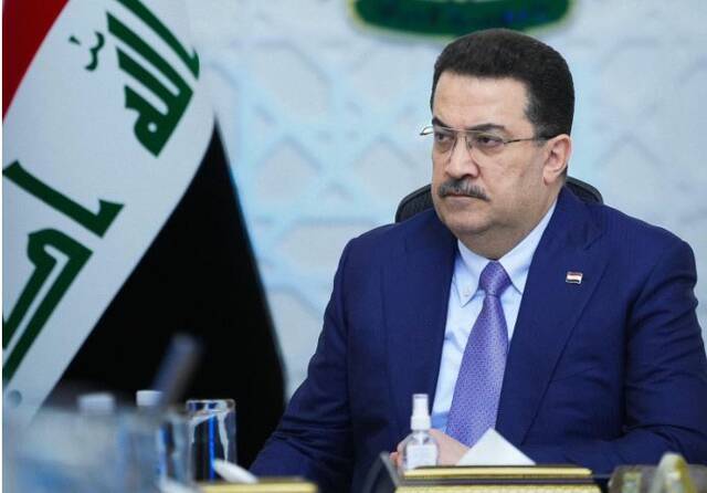 جانب من لقاء رئيس مجلس الوزراء العراقي محمد شياع السوداني، اليوم الأحد، وفد الاتحاد الدولي للنقل الجوي (الاياتا)