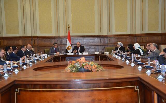 شريف فاروق وزير التموين والتجارة الداخلية المصري خلال مشاركته في اجتماع لجنة المشروعات المتوسطة والصغيرة ومتناهية الصغر بمجلس النواب